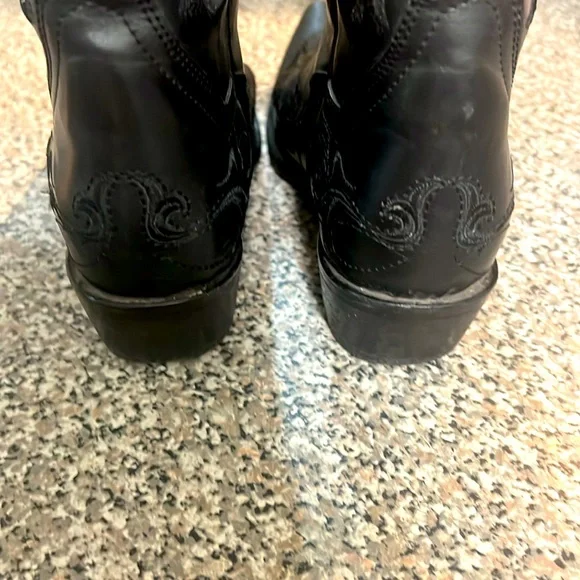 🕵️🕵️🕵️ REPUBLIC OF TEXAS BLACK HANDMADE COWBOY BOOT SIZE 6.5 EUC🕵️🕵️🕵️ - Picture 6 of 13